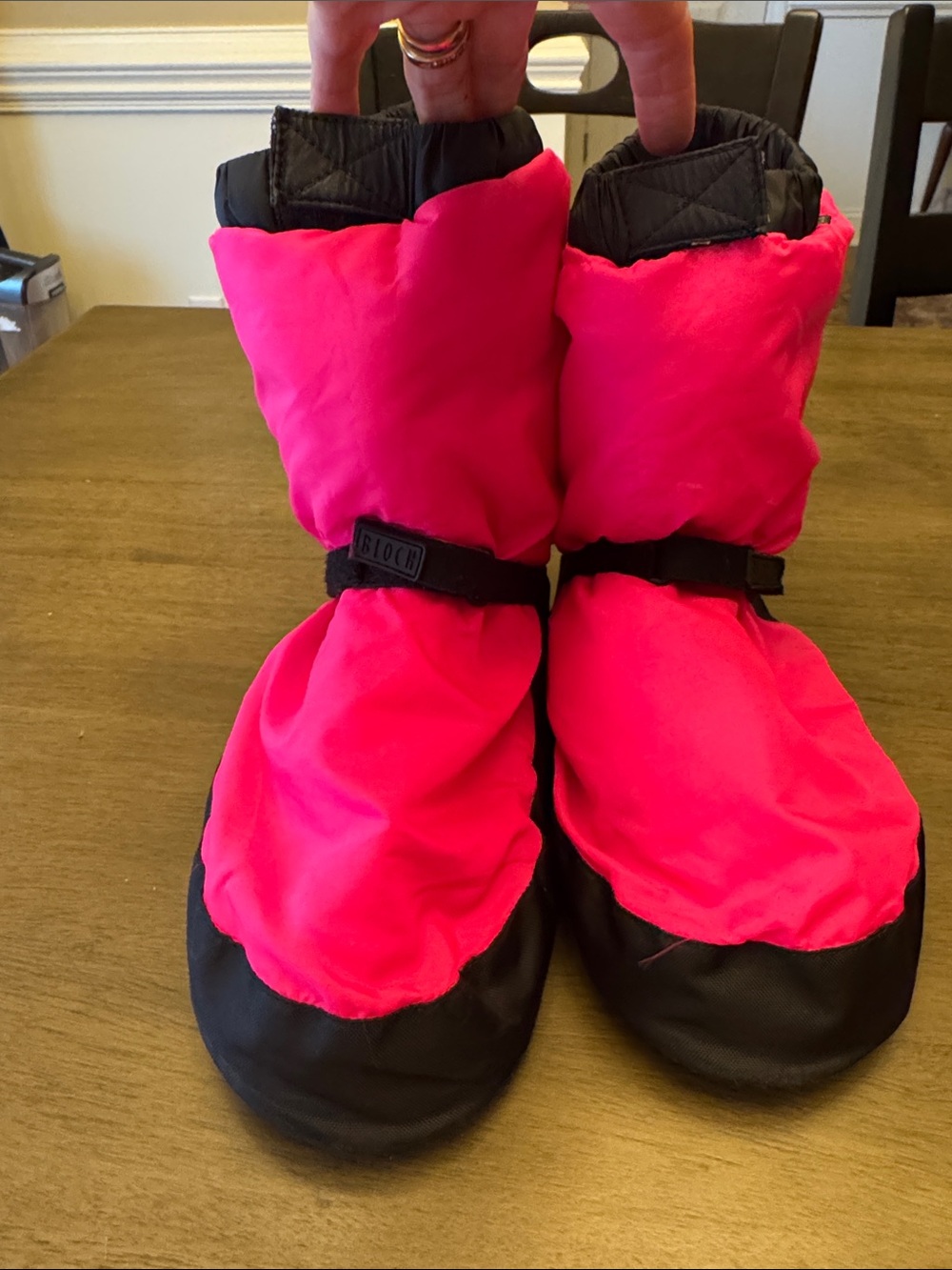 Bloch Hot Pink and Black Insulated Dance Warm up Booties